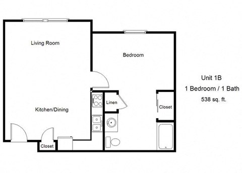 1 Bedroom Floor Plan